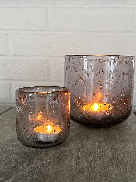 Hovedbilde TIMO LYSGLASS 13x12CM GRÅTT GLASS