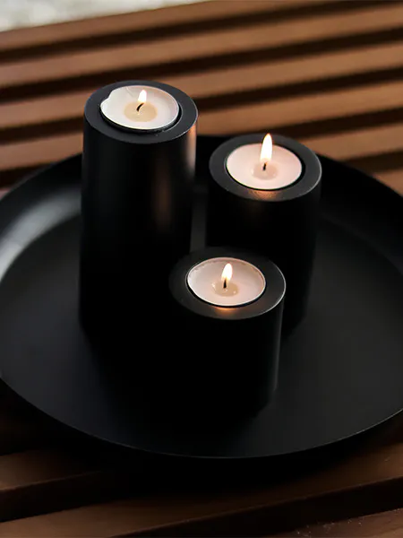 Hovedbilde SORT PIPELINE TELYSHOLDER H13CM 